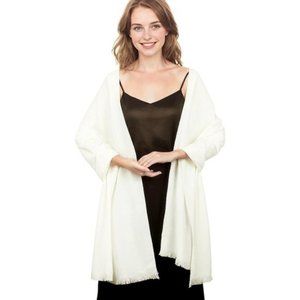 Women's Swat Pany Scarf For Winter Pashmina Shawls For Wedding Shawls ivory